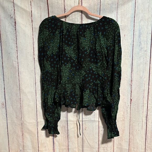 NWOT Topshop Star Print Tie Front Blouse - Picture 7 of 7